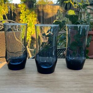 Vintage Libbey Dusky Blue Tumblers~Set of 3